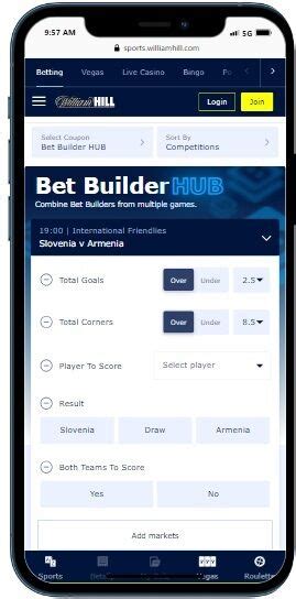William Hill Bet Builder Tool .
